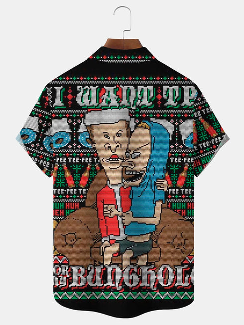 Men's Christmas Funny Graphic Short Sleeve Hawaiian Shirt